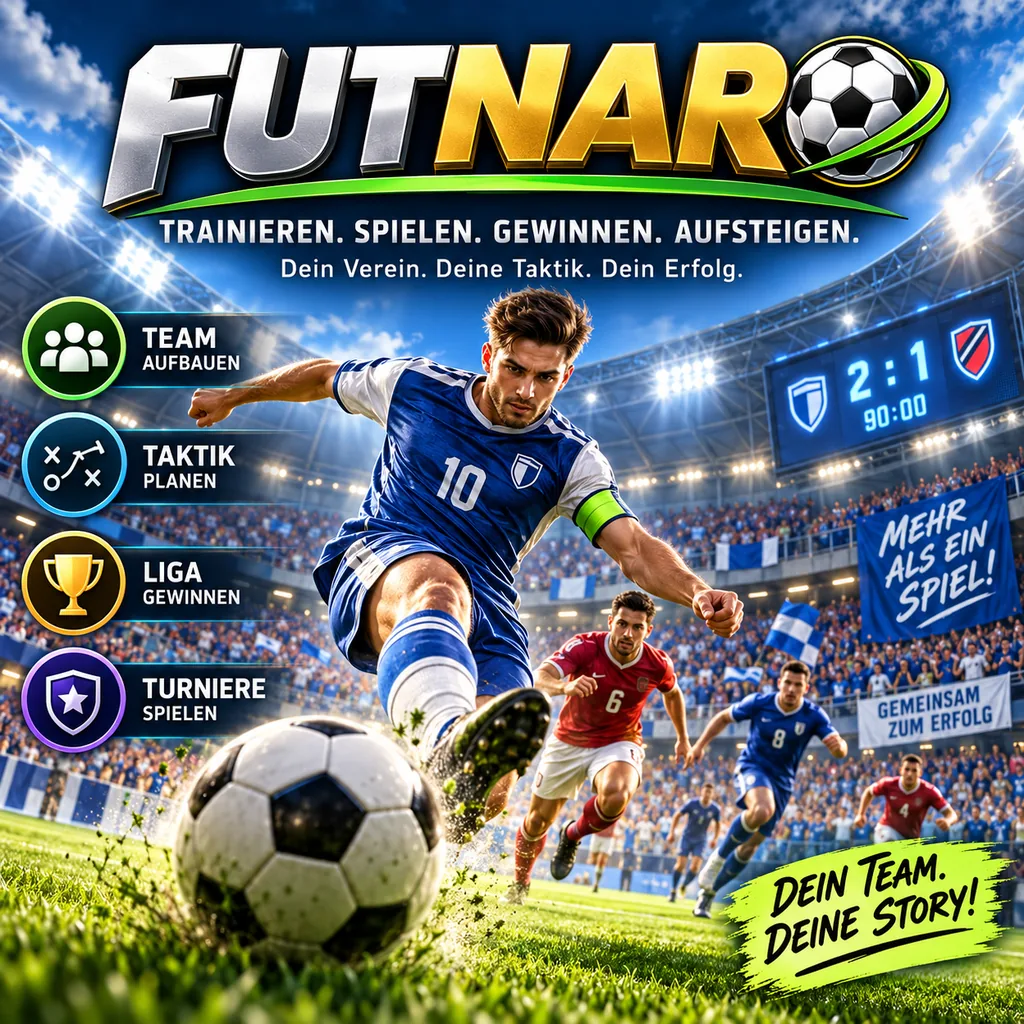 FUTNARO Online Fußballmanager mit Kader, Aufstellung und Taktik